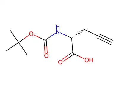 2-((Tert-butoxycarbonyl)amino)pent-4-ynoic acid structure