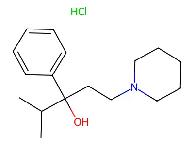 1-Piperidinepropanol, alpha-isopropyl-alpha-phenyl-, hydrochloride structure