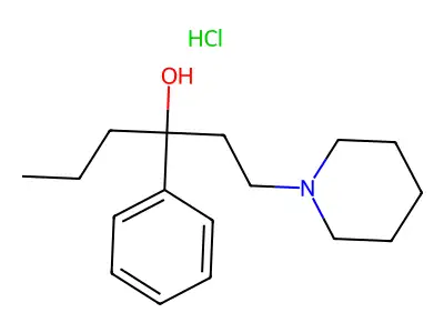 1-Piperidinepropanol, alpha-propyl-alpha-phenyl-, structure
