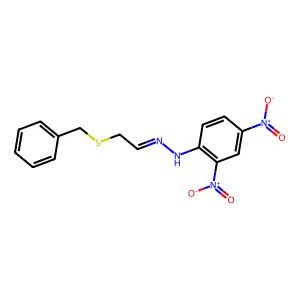 N-(2-Benzylsulfanylethylideneamino)-2,4-dinitro-aniline structure