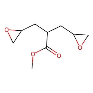 4,5-Epoxy-2-(2,3-epoxypropyl)valeric acid, methyl ester structure