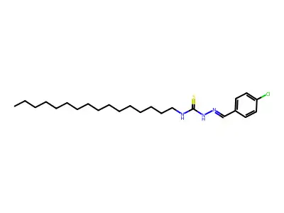 1-[(4-chlorophenyl)methylideneamino]-3-hexadecylthiourea structure