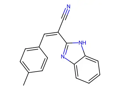 (Z)-2-(1H-benzimidazol-2-yl)-3-(4-methylphenyl)prop-2-enenitrile structure