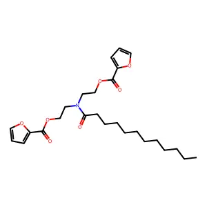 2-[Dodecanoyl-[2-(furan-2-carbonyloxy)ethyl]amino]ethyl furan-2-carboxylate structure