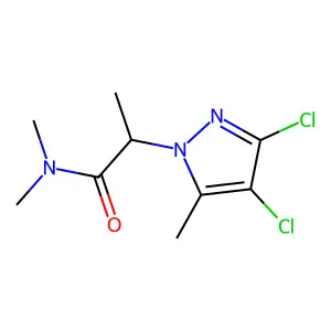 2-(3,4-dichloro-5-methylpyrazol-1-yl)-N,N-dimethylpropanamide structure