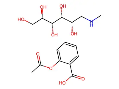 d-glucitol, 1-deoxy-1-(methylamino)-, 2-(acetyloxy)benzoate (salt) structure