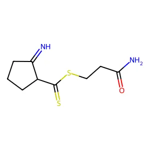 3-Amino-3-oxopropyl 2-iminocyclopentanecarbodithioate structure