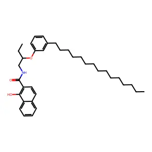 2-Naphthalenecarboxamide, 1-hydroxy-N-[2-(3-pentadecylphenoxy)butyl]- structure