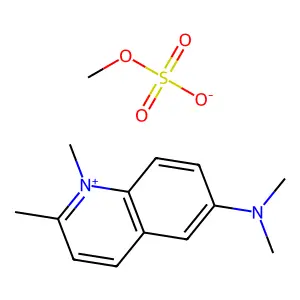 Quinolinium, 6-(dimethylamino)-1,2-dimethyl-, methyl sulfate (1:1) structure