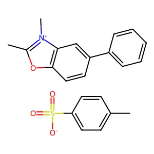 Benzoxazolium, 2,3-dimethyl-5-phenyl-, 4-methylbenzenesulfonate (1:1) structure