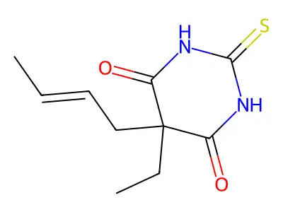 5-But-2-enyl-5-ethyl-2-sulfanylidene-1,3-diazinane-4,6-dione structure