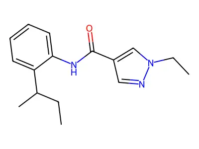 N-(2-butan-2-ylphenyl)-1-ethyl-pyrazole-4-carboxamide structure