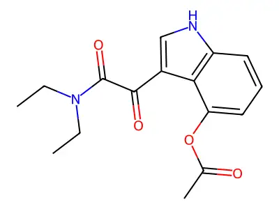 3-(2-(diethylamino)-2-oxoacetyl)-1H-indol-4-yl acetate structure