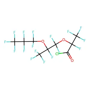 Perfluoro-(2,5-dimethyl-3,6-dioxa-nonanoyl chloride) structure