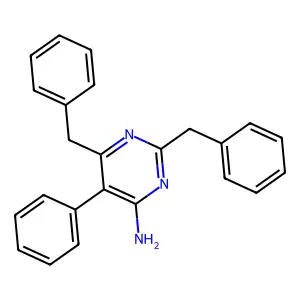 Pyrimidine, 4-amino-2,6-dibenzyl-5-phenyl- structure