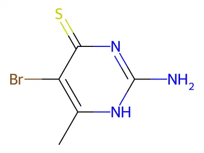 2-amino-5-bromo-6-methyl-1H-pyrimidine-4-thione structure