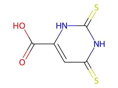 2,6-Bis(sulfanylidene)-1,2,3,6-tetrahydropyrimidine-4-carboxylic acid structure