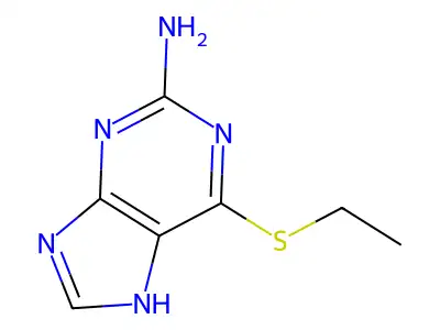 6-ethylsulfanyl-7H-purin-2-amine structure