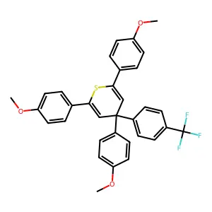 2,4,6-Tris(4-methoxyphenyl)-4-[4-(trifluoromethyl)phenyl]-4H-thiopyran structure