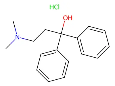 Benzhydrol, alpha-(2-(dimethylamino)ethyl)-, hydrochloride structure