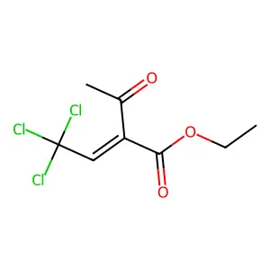 Ethyl 2-acetyl-4,4,4-trichlorobut-2-enoate structure