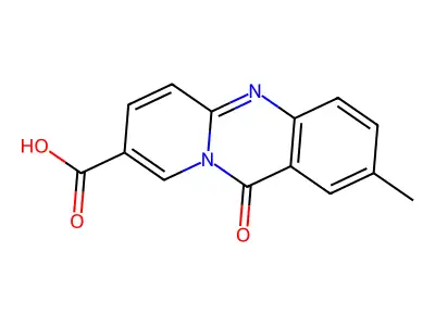 2-Methyl-11-oxo-11H-pyrido(2,1-b)quinazoline-8-carboxylic acid structure