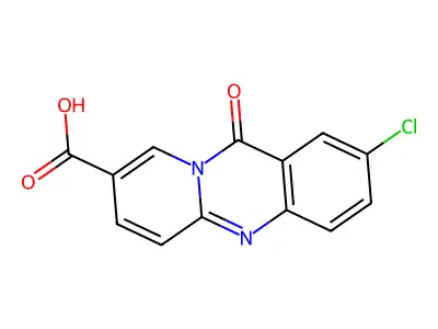 11H-Pyrido(2,1-b)quinazoline-8-carboxylic acid, 2-chloro-11-oxo- structure
