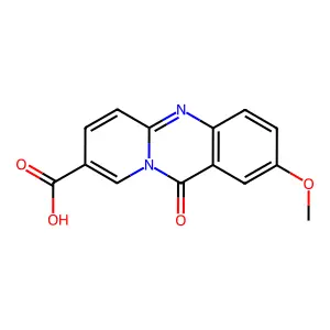 2-Methoxy-11-oxo-11H-pyrido(2,1-b)quinazoline-8-carboxylic acid structure