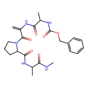 1-[2-({N-[(Benzyloxy)carbonyl]alanyl}amino)acryloyl]prolyl-N-methylalaninamide structure