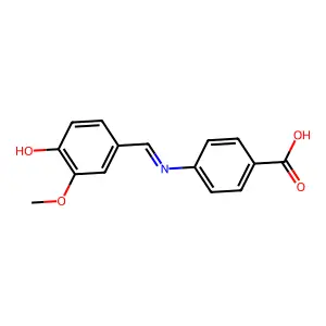 4-(((4-Hydroxy-3-methoxyphenyl)methylene)amino)benzoic acid structure