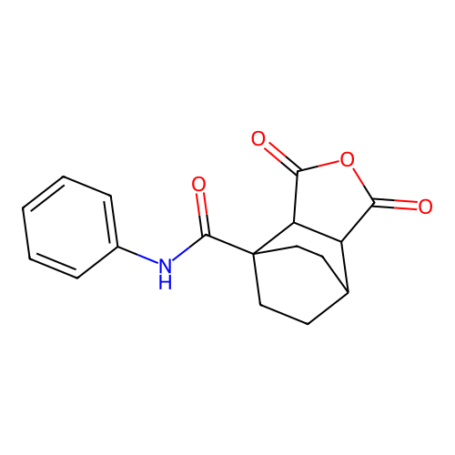 3,5-dioxo-N-phenyl-4-oxatricyclo[5.2.2.02,6]undecane-1-carboxamide structure