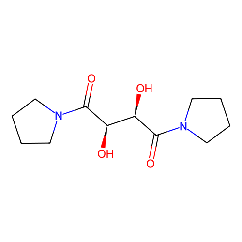 (2R,3R)-2,3-dihydroxy-1,4-dipyrrolidin-1-ylbutane-1,4-dione structure
