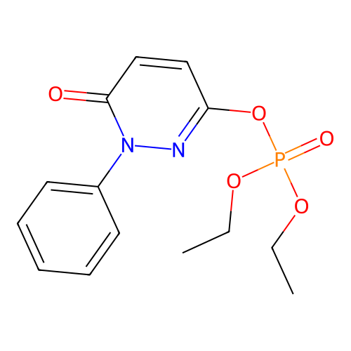 Phosphoric acid, 1,6-dihydro-6-oxo-1-phenyl-3-pyridazinyl diethyl ester structure