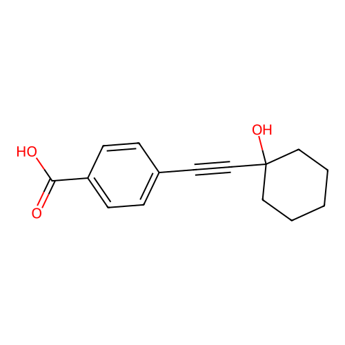 4-[(1-Hydroxycyclohexyl)ethynyl]benzoic acid structure