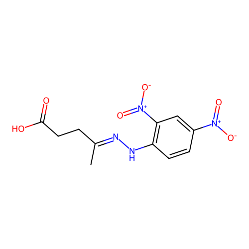 (4E)-4-[(2,4-dinitrophenyl)hydrazinylidene]pentanoic acid structure