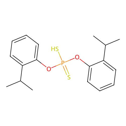 o,o-Bis[2-(propan-2-yl)phenyl] hydrogen phosphorodithioate structure