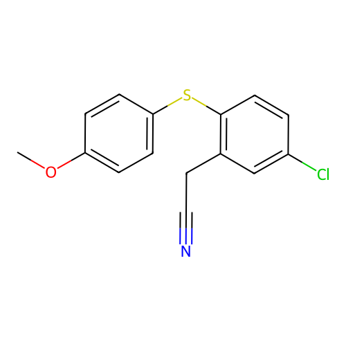 {5-Chloro-2-[(4-methoxyphenyl)sulfanyl]phenyl}acetonitrile structure
