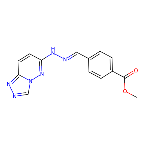 (e)-Methyl 4-((2-([1,2,4]triazolo[4,3-b]pyridazin-6-yl)hydrazono)methyl)benzoate structure
