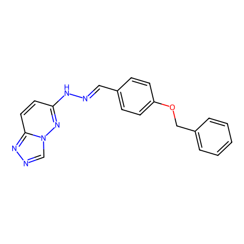 6-{(2E)-2-[4-(benzyloxy)benzylidene]hydrazinyl}[1,2,4]triazolo[4,3-b]pyridazine structure