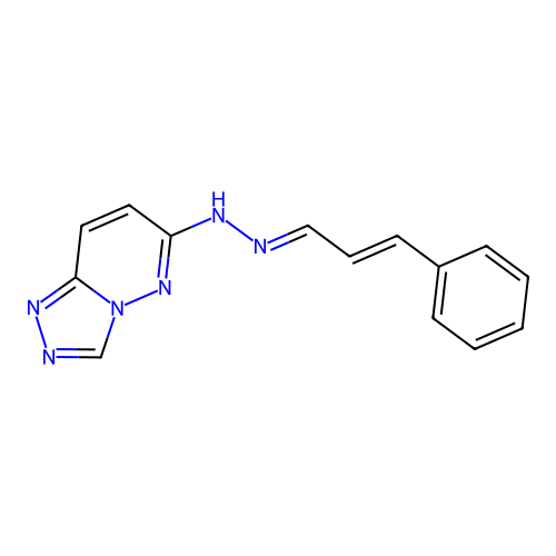 6-{(2E)-2-[(2E)-3-phenylprop-2-en-1-ylidene]hydrazinyl}[1,2,4]triazolo[4,3-b]pyridazine structure