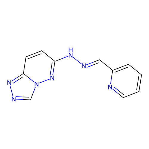 6-[(2E)-2-(pyridin-2-ylmethylidene)hydrazinyl][1,2,4]triazolo[4,3-b]pyridazine structure