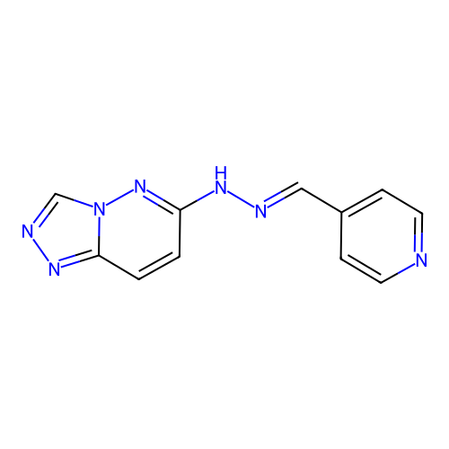 6-[(2E)-2-(pyridin-4-ylmethylidene)hydrazinyl][1,2,4]triazolo[4,3-b]pyridazine structure