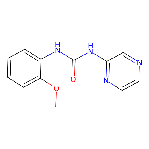 N-(2-methoxyphenyl)-N'-2-pyrazinylurea structure