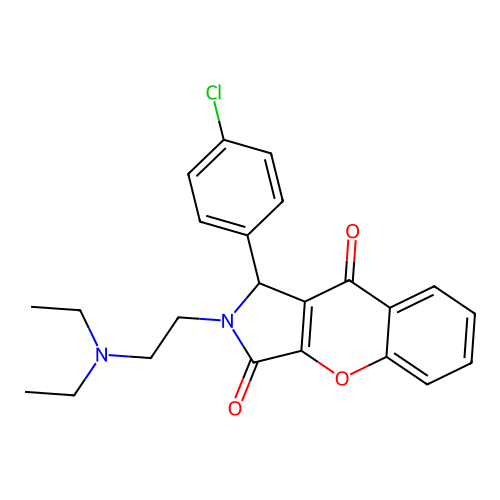 1-(4-chlorophenyl)-2-(2-(diethylamino)ethyl)-1,2-dihydrochromeno[2,3-c]pyrrole-3,9-dione structure