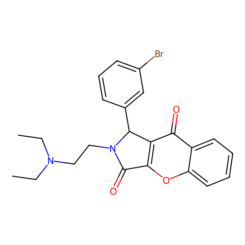 1-(3-bromophenyl)-2-[2-(diethylamino)ethyl]-1,2-dihydrochromeno[2,3-c]pyrrole-3,9-dione structure