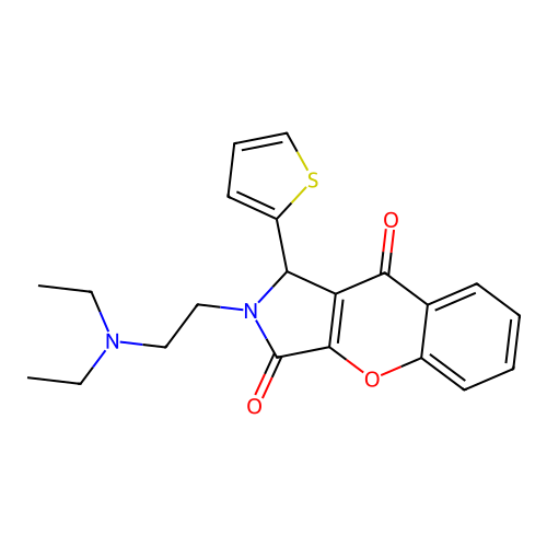 2-(2-(diethylamino)ethyl)-1-(thiophen-2-yl)-1,2-dihydrochromeno[2,3-c]pyrrole-3,9-dione structure