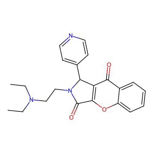 2-[2-(diethylamino)ethyl]-1-(pyridin-4-yl)-1,2-dihydrochromeno[2,3-c]pyrrole-3,9-dione structure