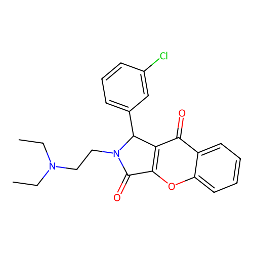 1-(3-chlorophenyl)-2-[2-(diethylamino)ethyl]-1,2-dihydrochromeno[2,3-c]pyrrole-3,9-dione structure