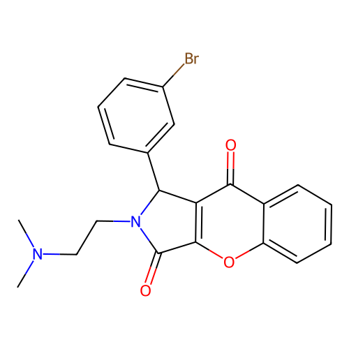 1-(3-bromophenyl)-2-(2-(dimethylamino)ethyl)-1,2-dihydrochromeno[2,3-c]pyrrole-3,9-dione structure