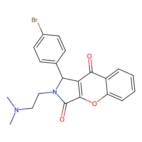 1-(4-bromophenyl)-2-(2-(dimethylamino)ethyl)-1,2-dihydrochromeno[2,3-c]pyrrole-3,9-dione structure